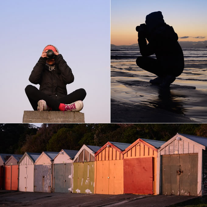 Porirua Photographer, Luke Pilkinton-Ching taking photos at Titahi Bay, Wellington